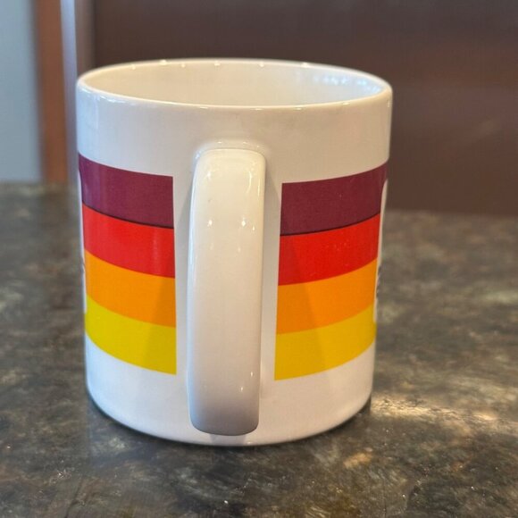 1982 Disney EPCOT Center Mug Japan Rainbow Stripes Retro Logo Vintage Coffee Cup - Picture 10 of 15